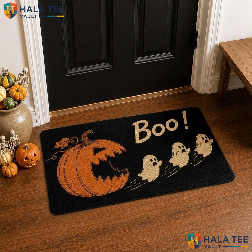 Playful Pumpkin Fall Doormat Ghost Front Front door mat Welcome Home Decor