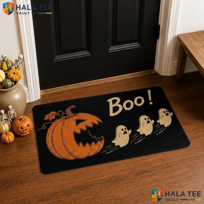 Playful Pumpkin Fall Doormat Ghost Front Front door mat Welcome Home Decor