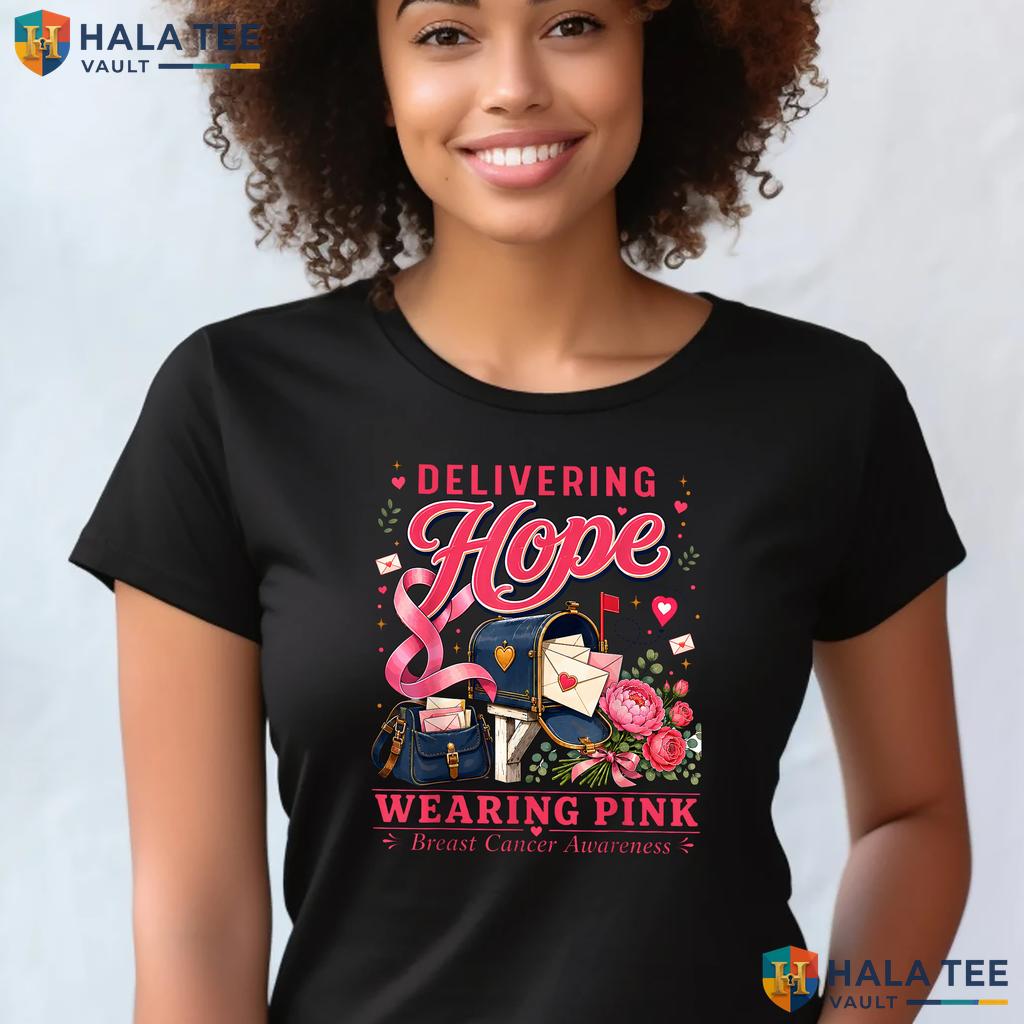 Postal Clerk Breast Cancer TShirt Awareness October We Wear Pink
