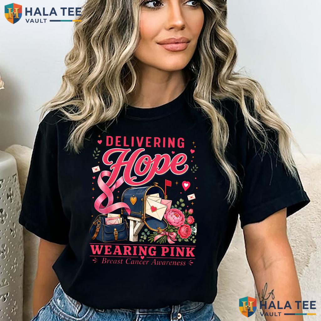 Postal Clerk Breast Cancer TShirt Awareness October We Wear Pink Adult