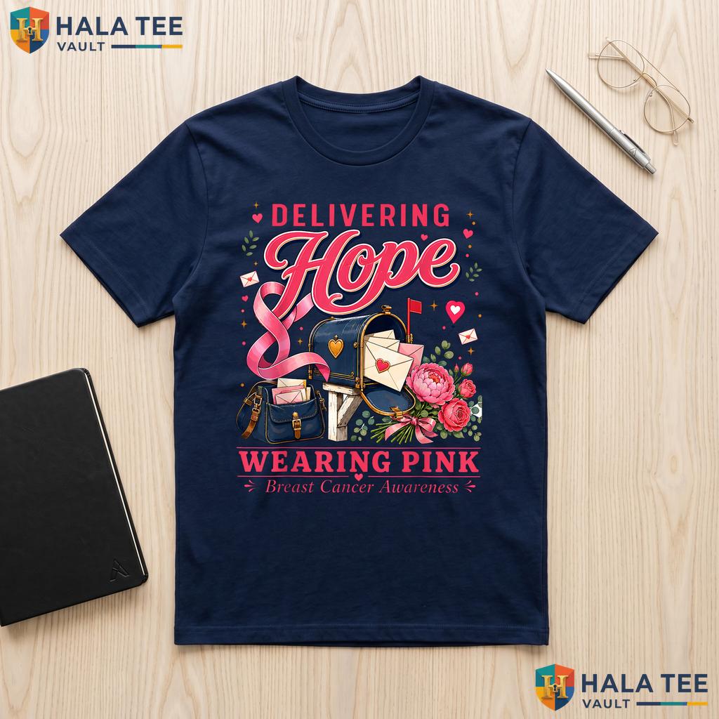 Postal Clerk Breast Cancer TShirt Awareness October We Wear Pink Adult