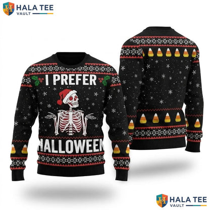Prefer Halloween Funny Christmas Sweater Spooky Holiday Ugly Apparel