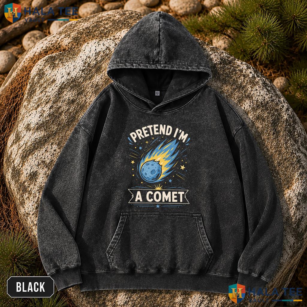 Pretend Im Comet Vintage Washed Shirt Funny Space Humor Halloween Costume Top