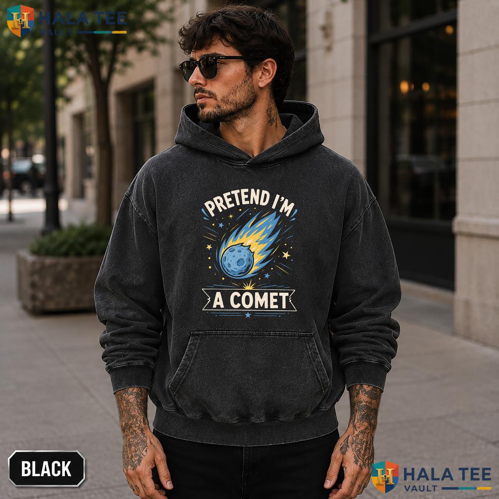 Pretend Im Comet Acid Washed T-Shirt Funny Space Humor Halloween Costume Top