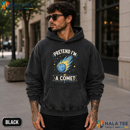 Pretend Im Comet Acid Washed T-Shirt Funny Space Humor Halloween Costume Top