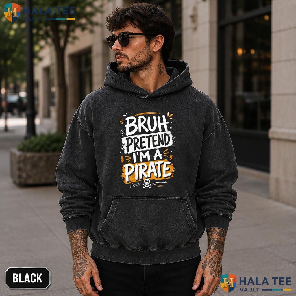 Pretend Im Pirate Acid Washed T-Shirt Funny Matching Halloween Costume Apparel