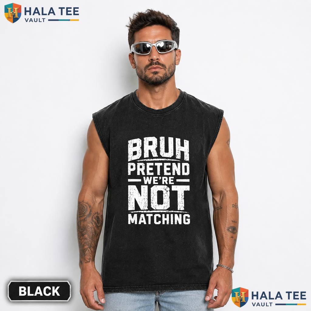 Pretend Not Matching Streetwear Washed T-Shirt Playful Group Halloween Costume Top
