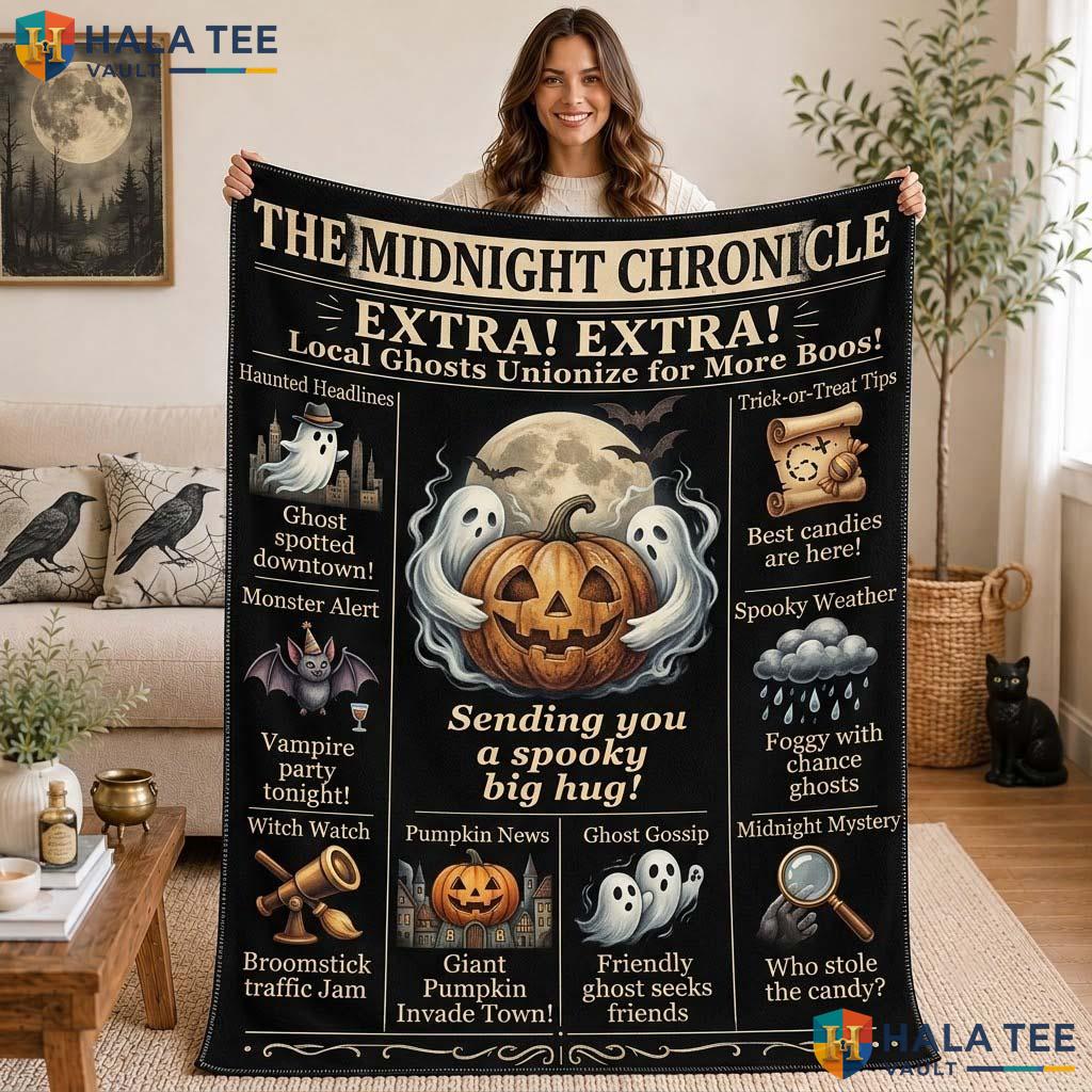 Pumpkin Hug Halloween Blanket Playful Cute Ghost Couch Decor Throw