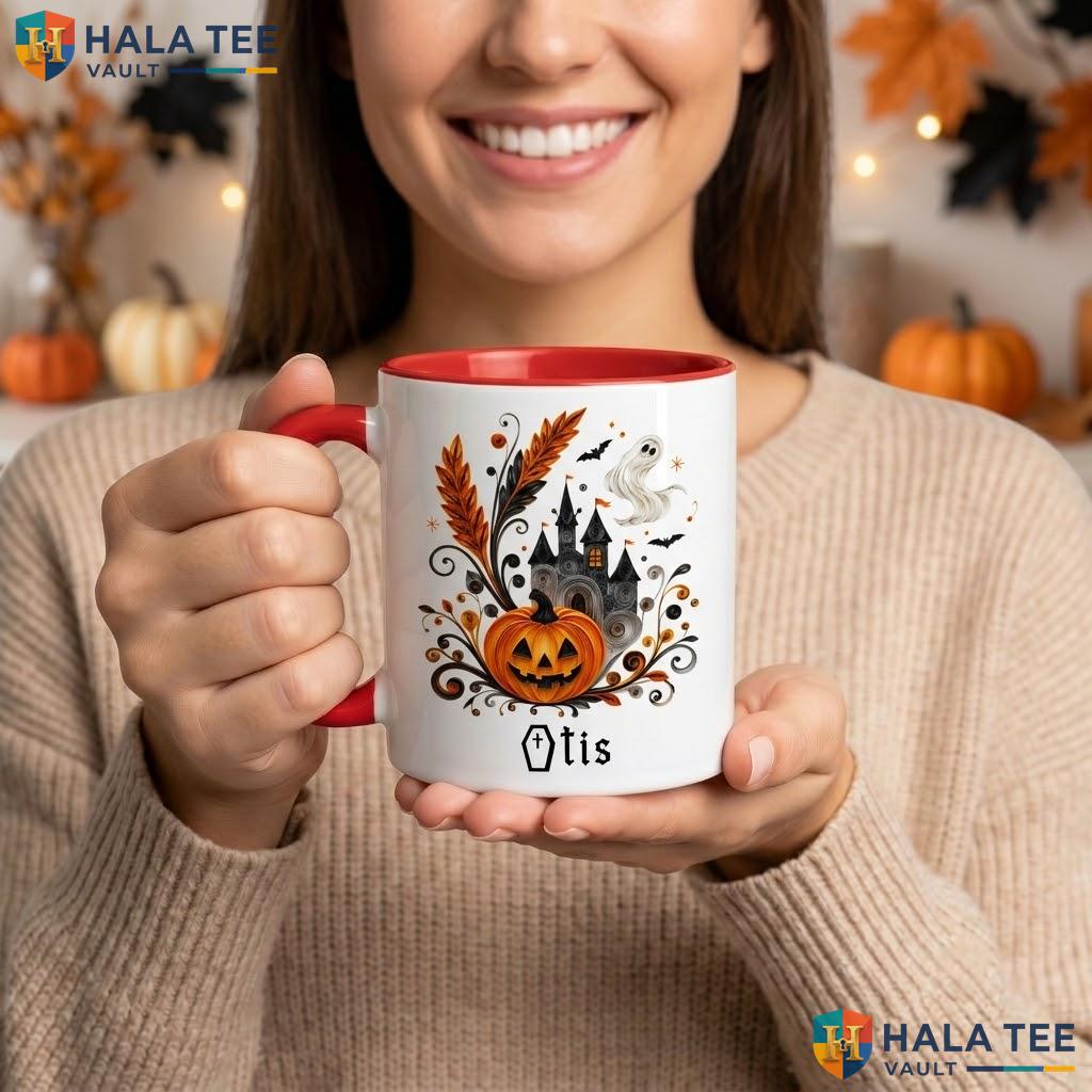 Pumpkin Witch Halloween Camping Mug Personalized Silhouette Custom Ceramic Mug