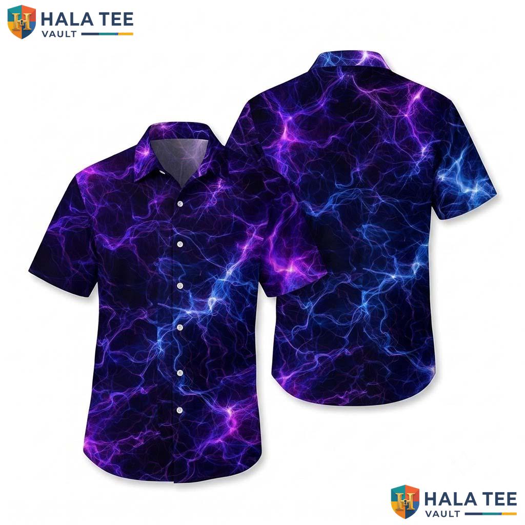 Purple Abstract Funny Hawaiian Shirt Mens Crazy Graphic Vacation Wear
