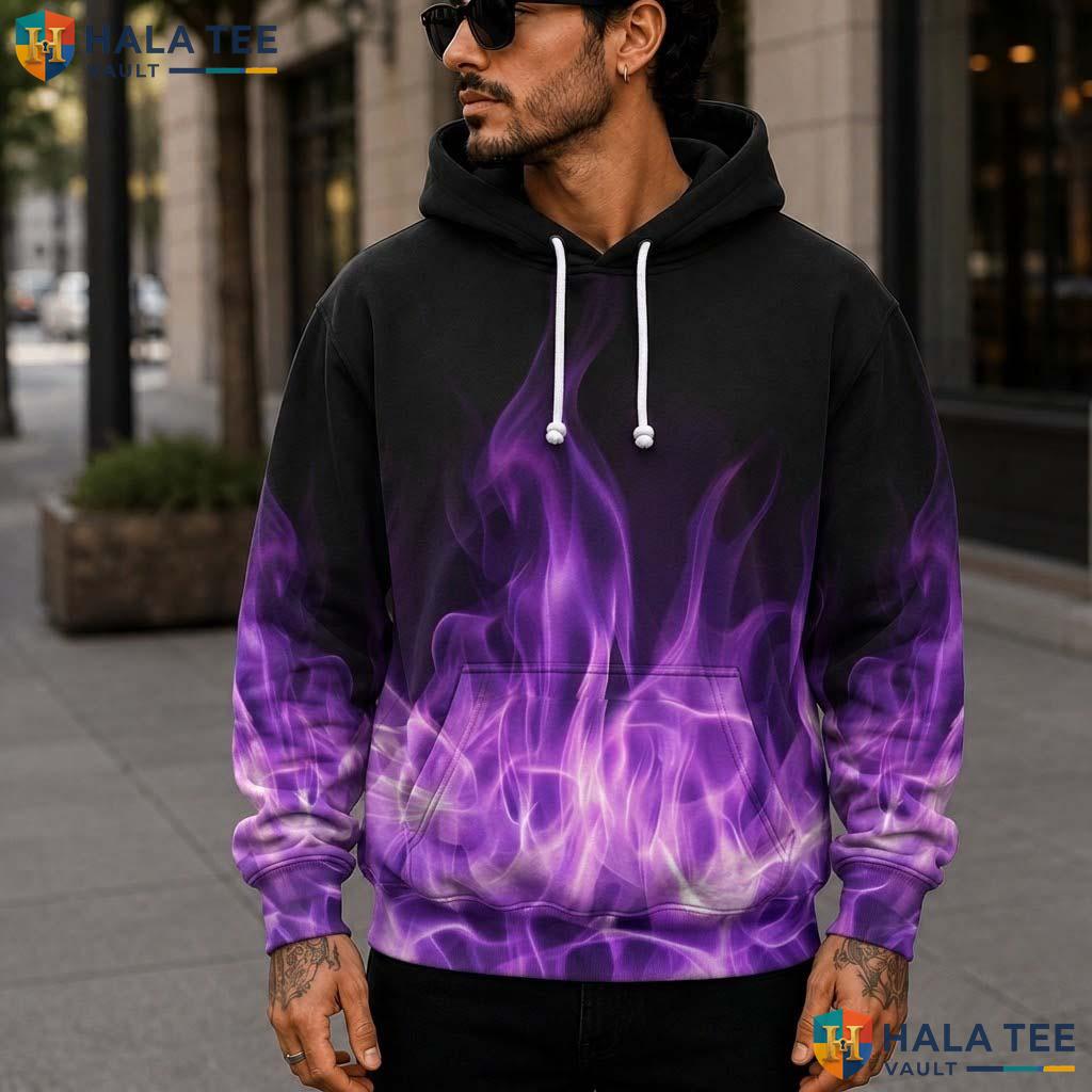 Purple Fire Kids Galaxy Hoodie Novelty 3D Printed Pullover Girl Boy 3D Printed Hoodie