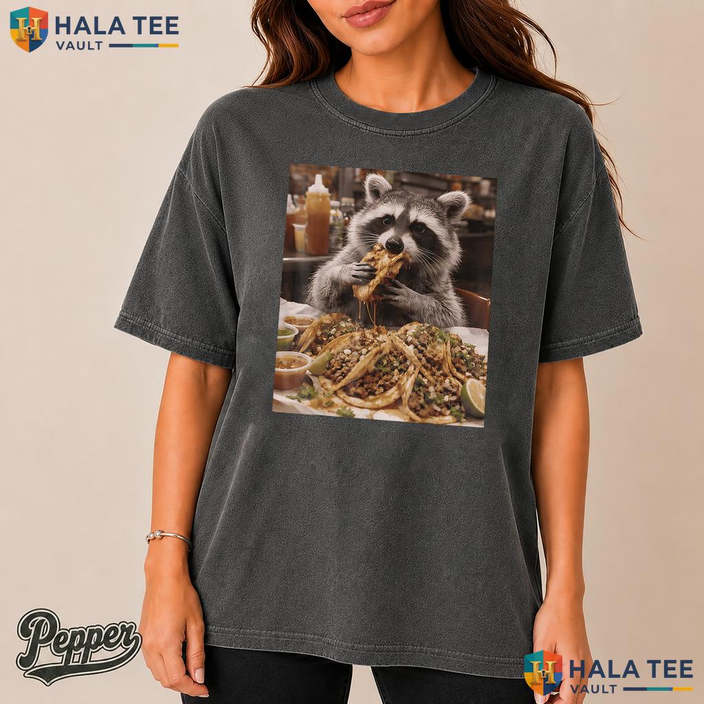 Raccoon Eating Taco Comfort Colors Shirt Funny Foodie Trash Panda Apparel
