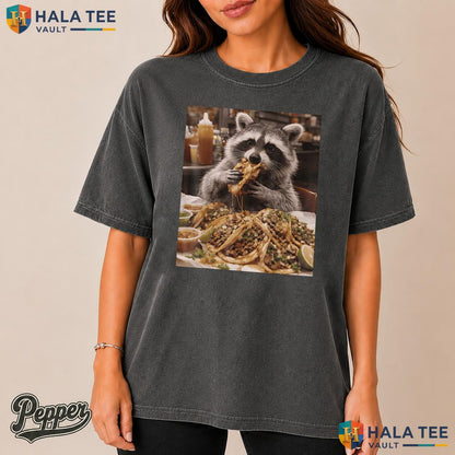Raccoon Eating Taco Comfort Colors Shirt Funny Foodie Trash Panda Apparel