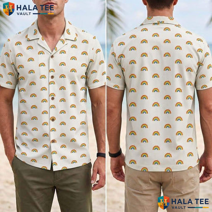 Rainbow Pride Tropical Shirt Mens Colorful Novelty Summer Beach Outfit