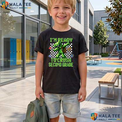 Ready To Crush 2nd Grade Gamer Shirt First Day School Gaming Apparel Adult