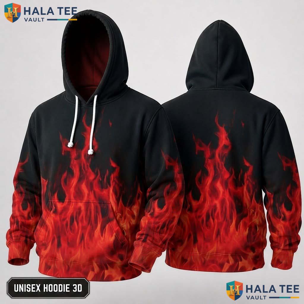 Red Fire Kids Galaxy Hoodie Novelty 3D Printed Pullover Girl Boy Top