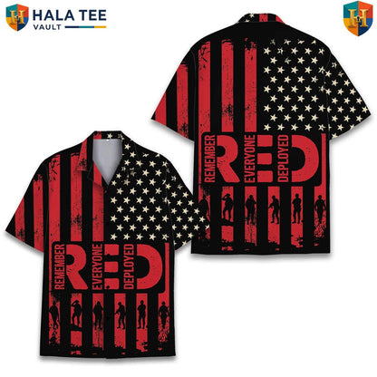 Red Friday Veteran Aloha TShirt Mens Military Support Remember Deployed Gear
