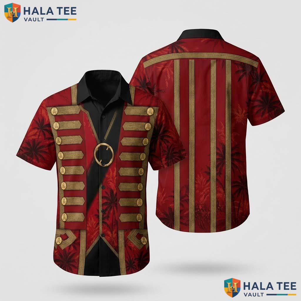 Red Ringmaster Halloween Hawaiian Shirt Circus Carnival Cosplay Top