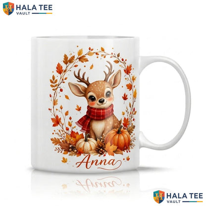 Reindeer Ghost Christmas Mug Custom Winter Holiday Ceramic Coffee Cup