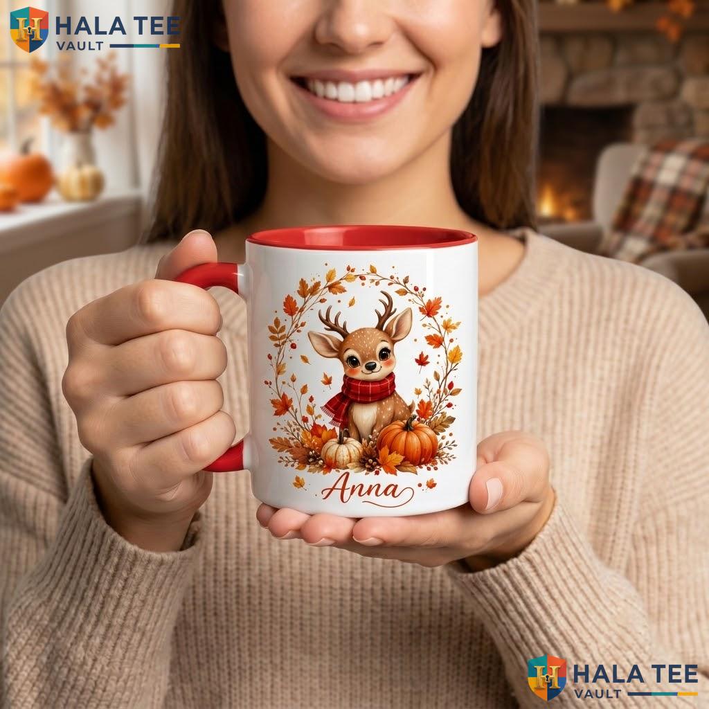Reindeer Ghost Christmas Mug Custom Winter Holiday Ceramic Coffee Camping Mug