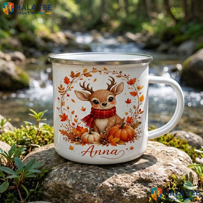 Reindeer Ghost Christmas Mug Custom Winter Holiday Ceramic Coffee Accent Mug