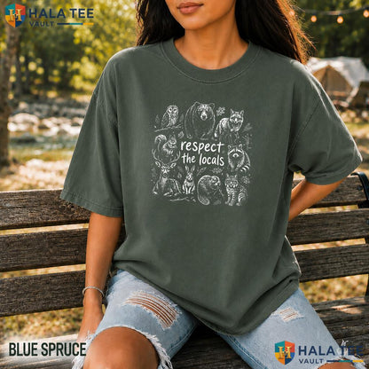 Respect Local Cryptids Garment-Dyed T-Shirt Funny Folklore Bigfoot Top