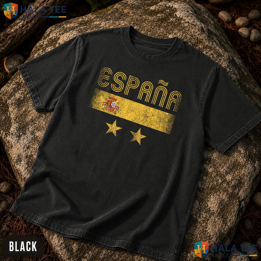 Retro Grunge Spain Flag Comfort Colors T-Shirt Espana Pride Graphic Apparel