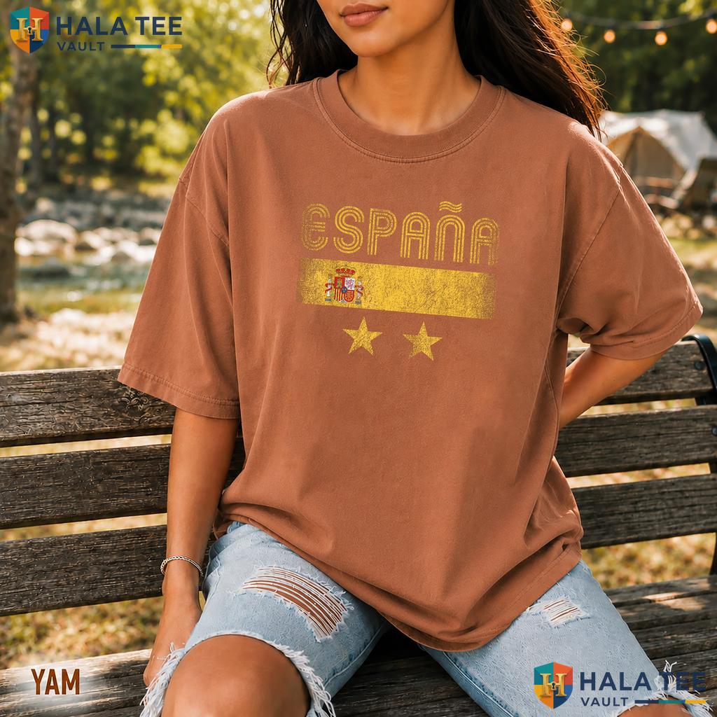 Retro Grunge Spain Flag Comfort Colors Shirt Espana Pride Graphic Apparel