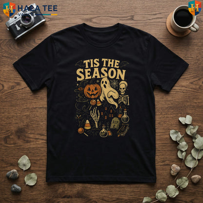 Retro Tis The Season Halloween TShirt Spooky Vintage Holiday Graphic Apparel