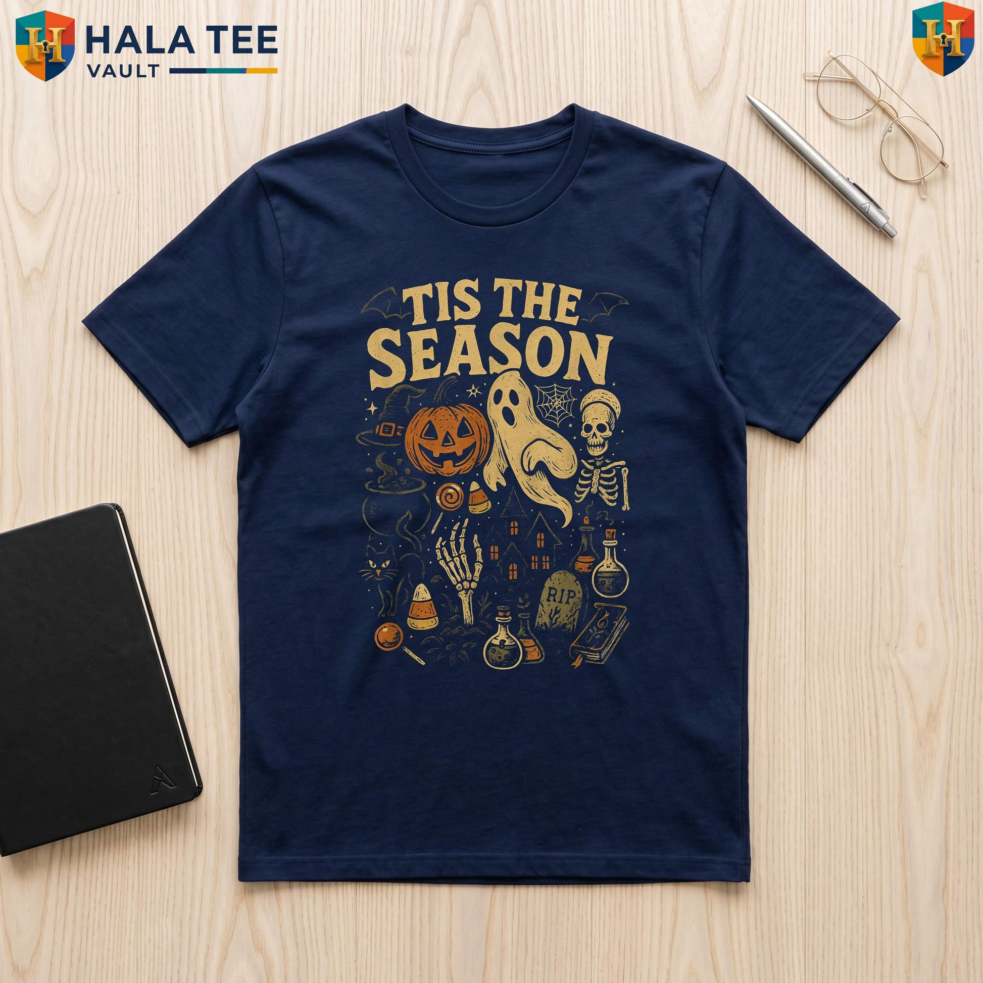 Retro Tis The Season Halloween Tee Spooky Vintage Holiday Graphic Apparel