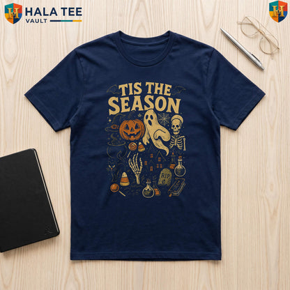 Retro Tis The Season Halloween Tee Spooky Vintage Holiday Graphic Apparel