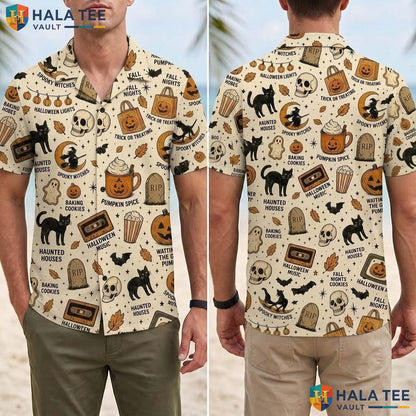 Retro Witch Halloween Hawaiian Shirt Tis The Season Pumpkin Aloha Adult
