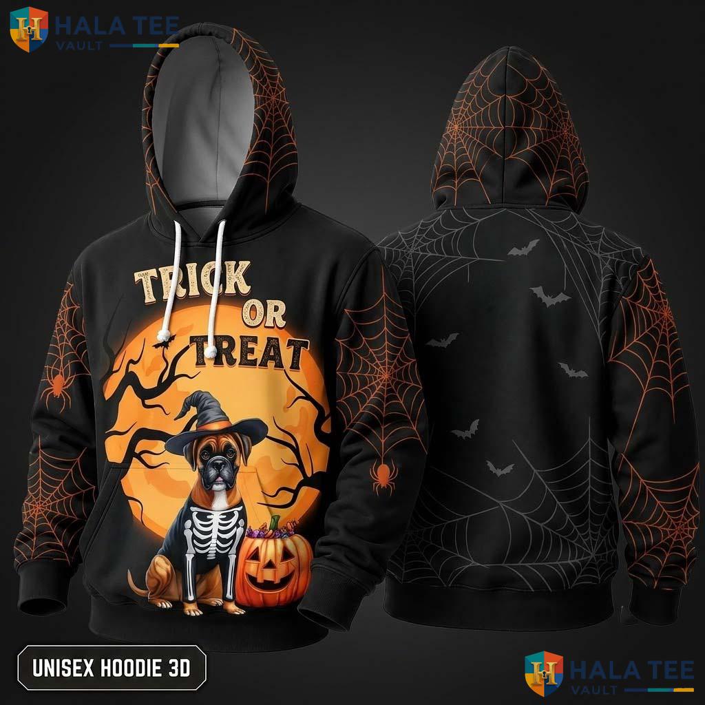 Rottweiler Skeleton Dog 3D Hoodie Cool Trick Or Treat Pumpkin Apparel