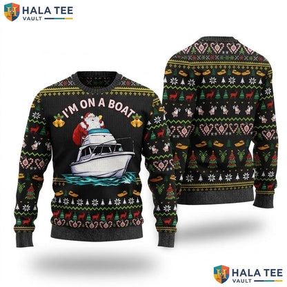 Santa Boat Duck Funny Ugly Christmas Sweater Xmas Graphic Holiday Outfit