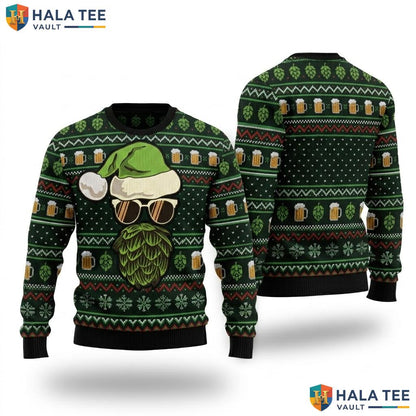 Santa Claus Beer Lover Ugly Christmas Sweater Funny Drinking Top