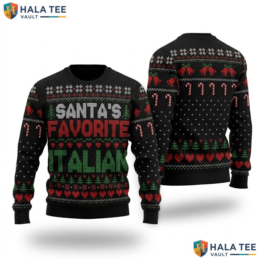 Santa Favorite Italian Ugly Christmas Sweater Funny Xmas Holiday