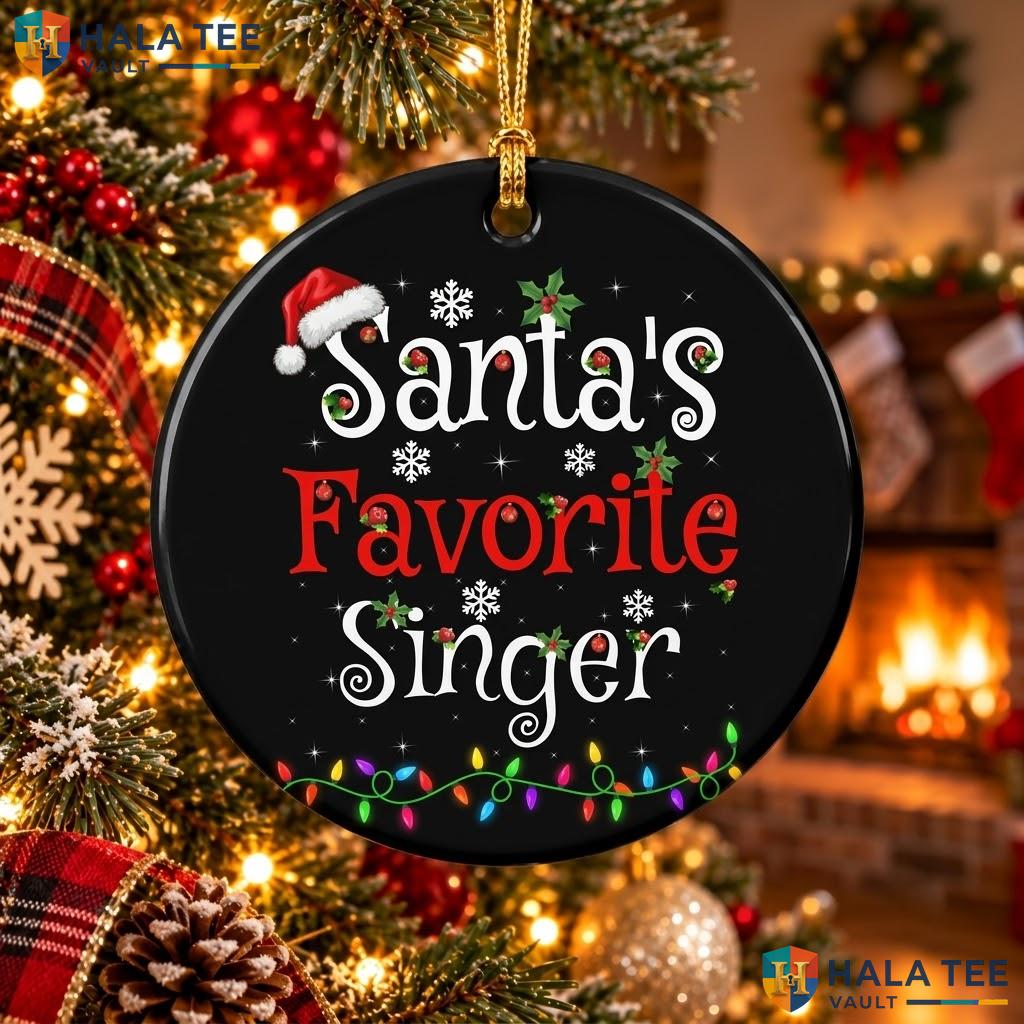 Santa Favorite Singer Christmas Ornament Graphic Lights Holiday Decor