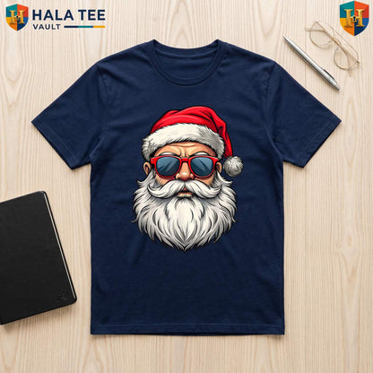 Santa Retro Sunglasses Christmas TShirt Cool Holiday Party Graphic Boys Top