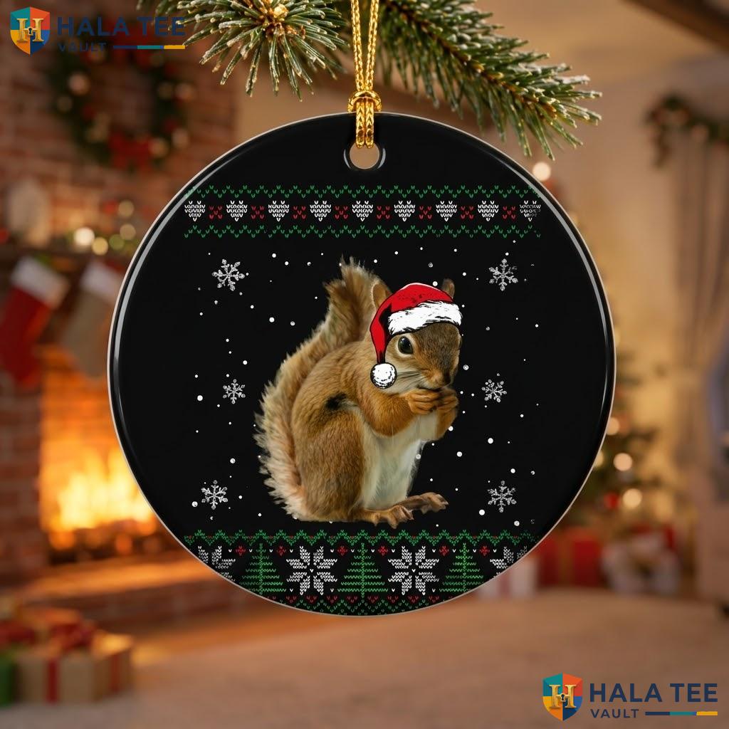 Santa Squirrel Animal Christmas Ornament Funny Pajama Holiday Decor