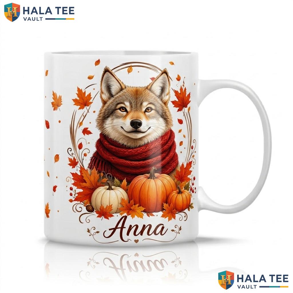 Scary Wolf Ghost Halloween Mug Custom Personalized Trick Or Treat Ceramic Cup
