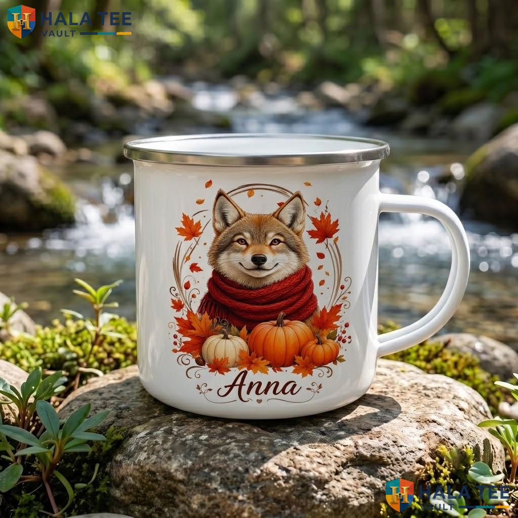 Scary Wolf Ghost Halloween Mug Custom Personalized Trick Or Treat Ceramic Accent Mug