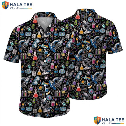 Science Lab Farm Life Hawaiian Shirt Mens Aloha Button Down Summer Top