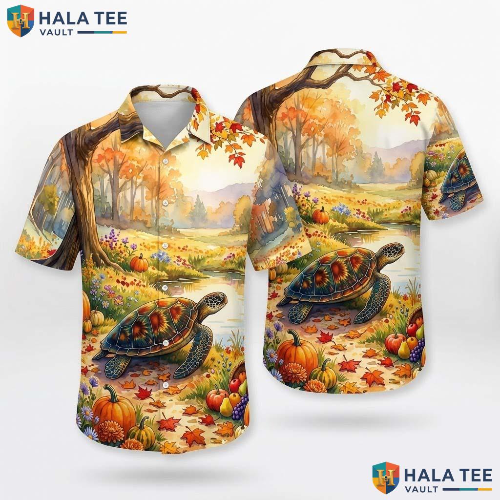 Sea Turtle Costume Thanksgiving Hawaiian Shirt Animal In Turkey Mens