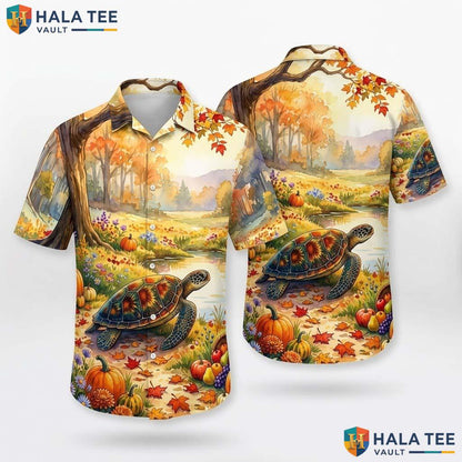 Sea Turtle Costume Thanksgiving Hawaiian Shirt Animal In Turkey Mens