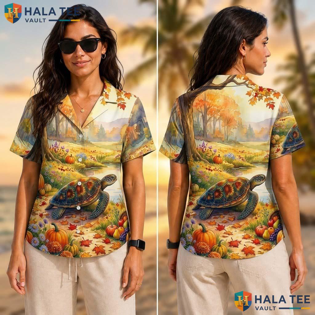 Sea Turtle Costume Thanksgiving Tropical Shirt Animal In Turkey Mens