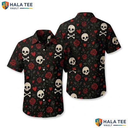 Seasonal Print Halloween Hawaiian Shirt Spooky Tropical Vacation Top