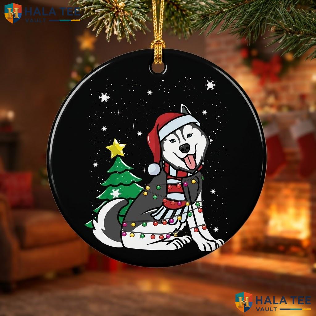 Siberian Husky Funny Christmas Ornament Cute Dog Lover Holiday Decor