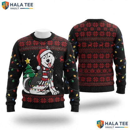 Siberian Husky Funny Christmas Sweater Cute Dog Lover Holiday Top