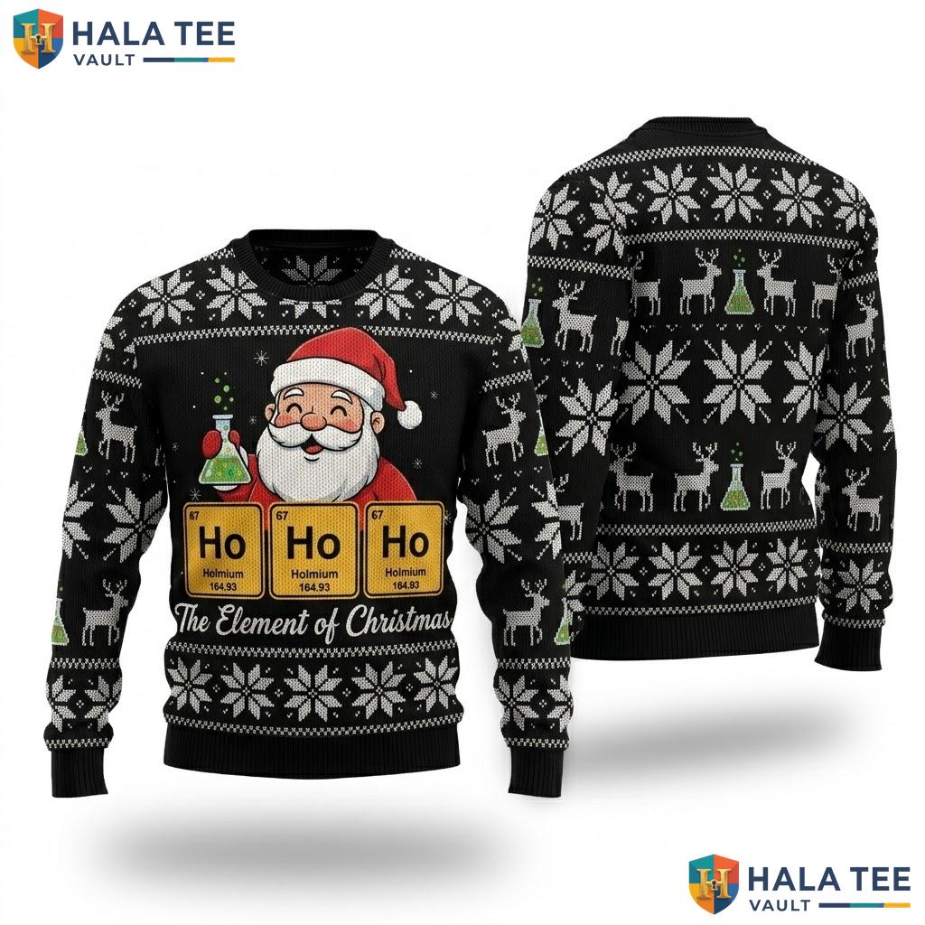 Six Seven Element Ugly Christmas Sweater Funny Science Holiday Top