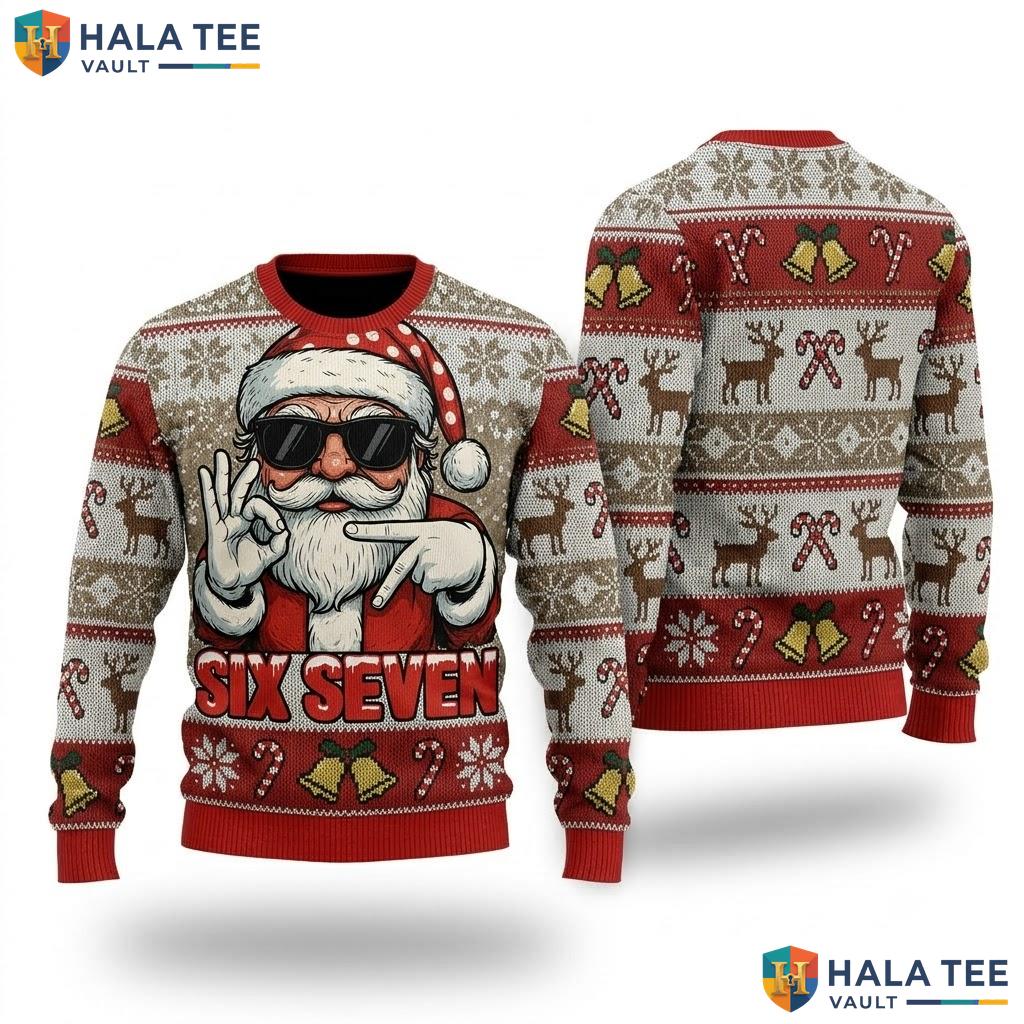 Six Seven Meme Ugly Christmas Sweater Funny Cool Santa Holiday Top